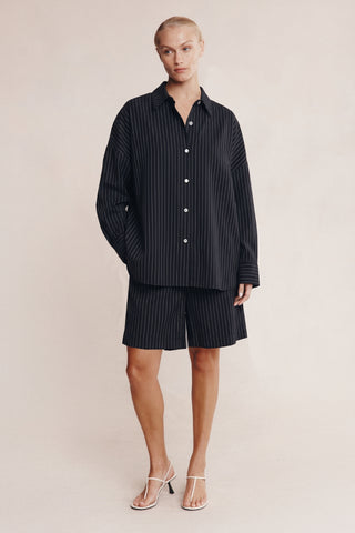 Marle Mella Shirt - Black Pinstripe
