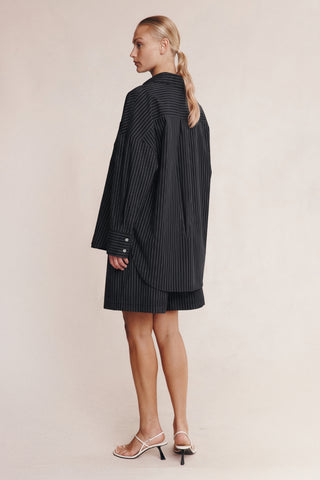Marle Mella Shirt - Black Pinstripe