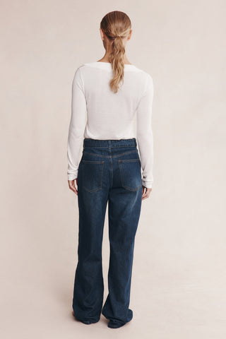 Marle Belted Wide Leg Jean - Dark Wash