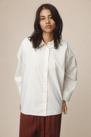 Marle Edie Shirt - Ivory/Black Stripe