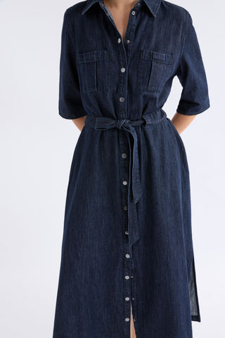 Elk Valor Shirt Dress - Mid Blue Denim