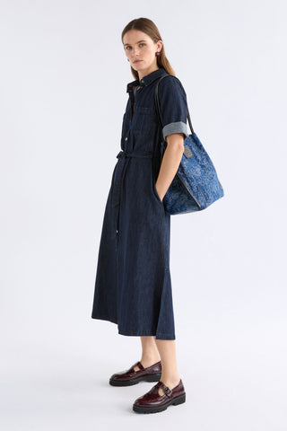 Elk Valor Shirt Dress - Mid Blue Denim