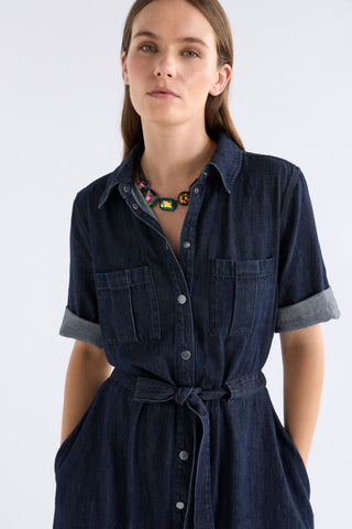 Elk Valor Shirt Dress - Mid Blue Denim