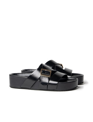 La Tribe Buckle Strap Platform - Black