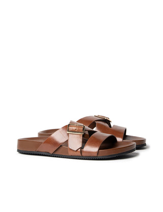 La Tribe Buckle Strap Slide - Cognac