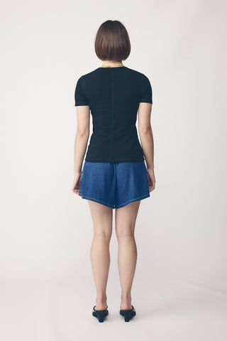 Commoners Base Ribbed S/S Tee - Black