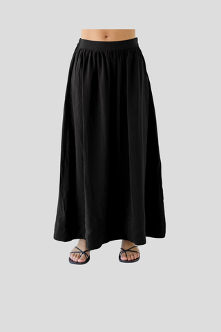 Sophie Silky Maxi Skirt - Black