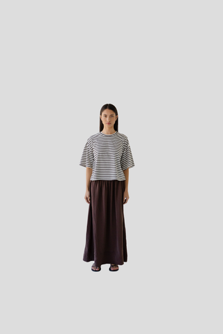 Sophie Boxy Tee - Earth Stripe