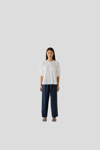 Sophie Shell Buttons Blouse - Chalk