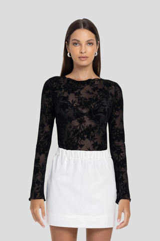 Blak Gigi Top - Black Floral