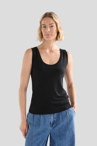 Elk Merino Wool Tank - Black