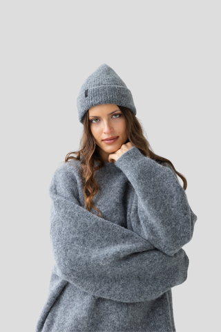 Sophie Alpaca Blend Beanie - Graphite