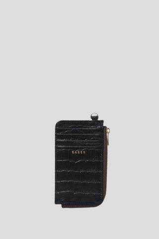Saben Winona Card Holder - Black Croc