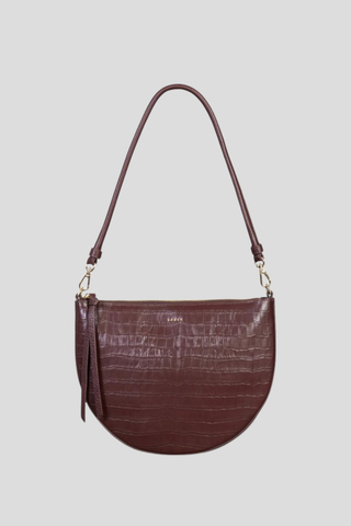 Saben Gani Shoulder Bag - Espresso Croc