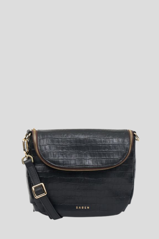Saben Fifi Crossbody - Black Croc