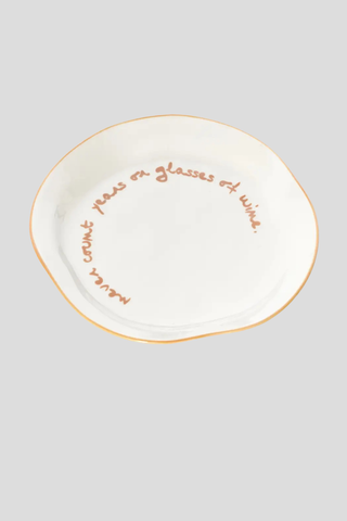 Maegen Statement Plate 'Never count years or glasses of wine'