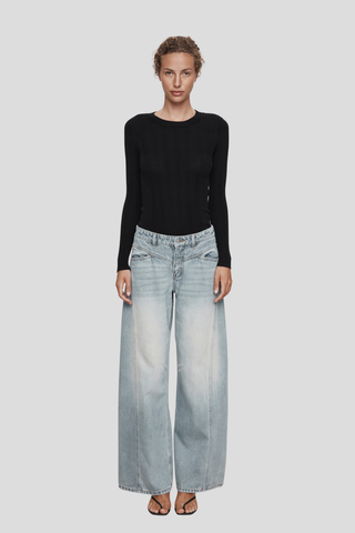 Marle Cross Stitch Jean - Faded Blue