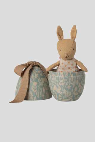 Maileg Easter Egg w Micro Rabbit - Dusty Blue