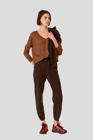 POL Vaun V-Neck Knit - Toffee