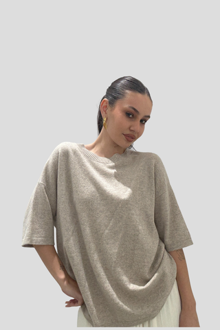 Blak Layer One Cashmere Tee  - Natural