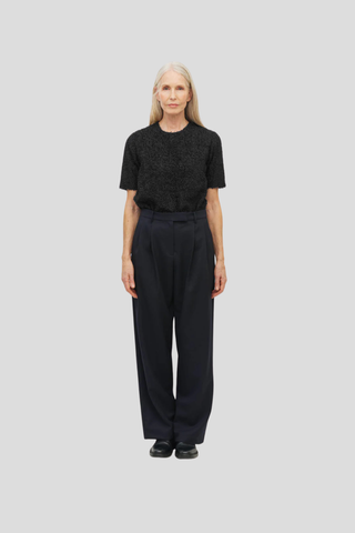 Juliette Hogan Boyfriend Pant (Wool Twill)  Navy