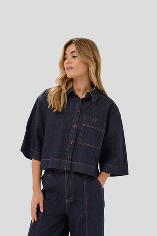 Saint Tropez Posey Shirt - Dark Blue Denim