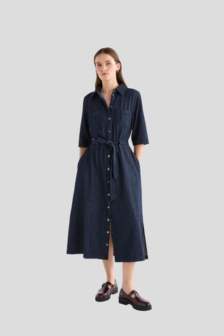 Elk Valor Shirt Dress - Mid Blue Denim