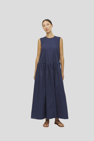 Juliette Hogan Romi Dress (Crisp Poplin)  Navy