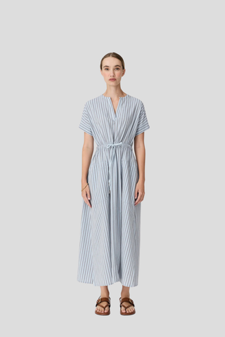 Pol Bay Dress - Blue/Choc Stripe