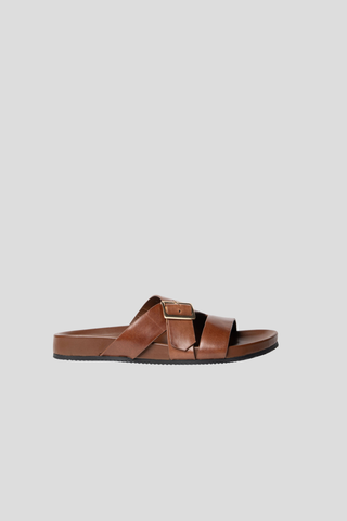 La Tribe Buckle Strap Slide - Cognac