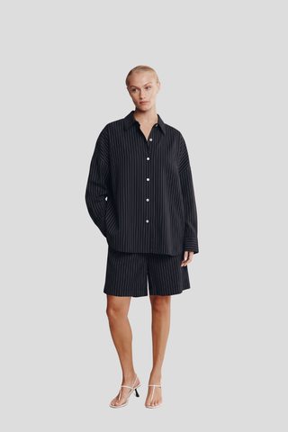 Marle Mella Shirt - Black Pinstripe