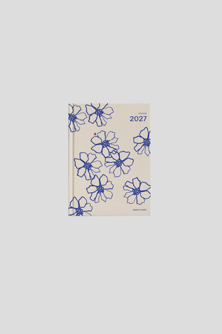 Lettuce 2027 Weekly Diary - Blue Flowers