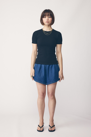 Commoners Base Ribbed S/S Tee - Black