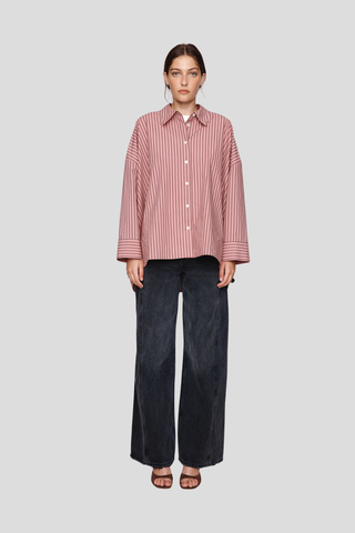 Marle Edie Shirt - Rosewood Stripe