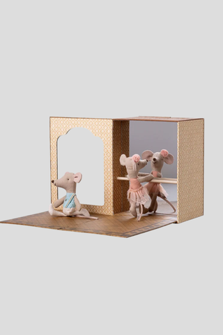 Maileg Ballet Mice Dance Studio with Little Brother & Little Sister