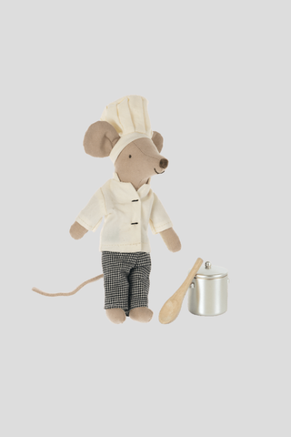 Maileg Chef Mouse w Pot & Spoon