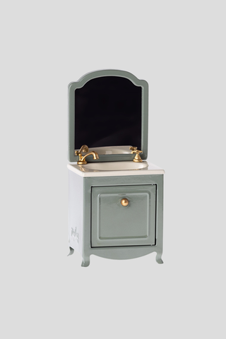 Maileg Miniature Sink Dresser w Mirror - Mint