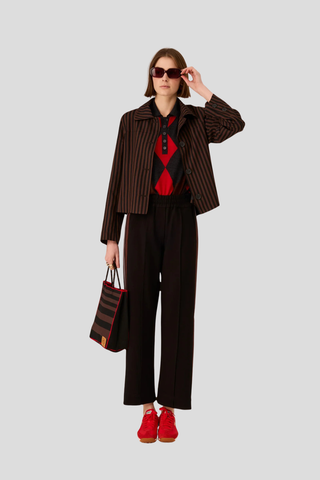 POL Cassidy Track Pant - Black/Chocolate/Charcoal