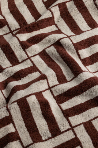 Baina Willis Pool Towel - Mudbrick & Creme