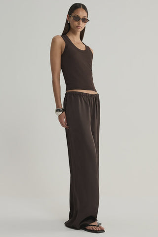 Elka Collective Mina Satin Pant - Chocolate