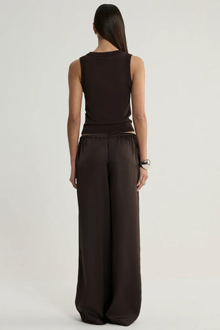 Elka Collective Mina Satin Pant - Chocolate
