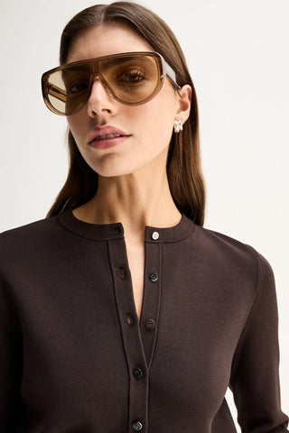 Elka Collective Penny Knit Cardigan - Chocolate