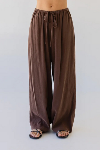 Sophie Silky Wide Leg Pant - Earth