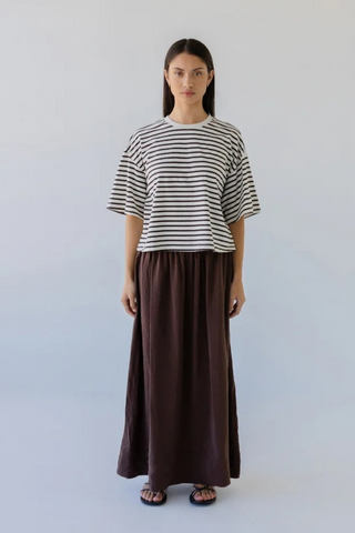 Sophie Boxy Tee - Earth Stripe