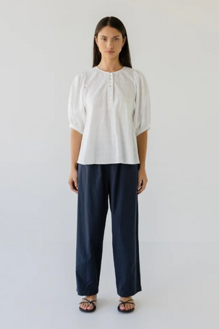 Sophie Shell Buttons Blouse - Chalk
