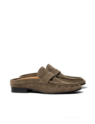 La Tribe Naomi Mule - Khaki Suede