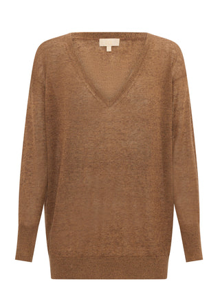 POL Vaun V-Neck Knit - Toffee