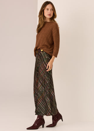 POL Vaun Cable Knit Tee - Toffee