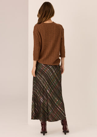 POL Vaun Cable Knit Tee - Toffee