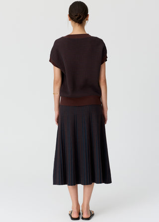Pol Evlyn Knit Top - Choc/Ink